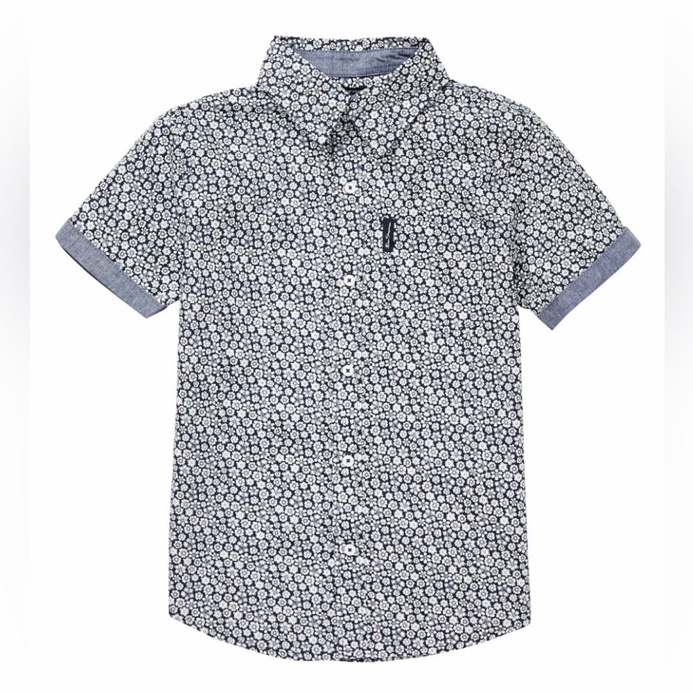 Ben Sherman Boy’s Navy/White Short-Sleeve Button-Down Shirt